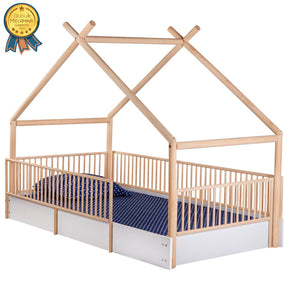 Cama Chalet montessori con estructura completa