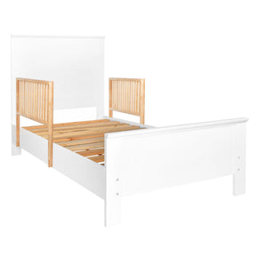 Cama Fontana alta con barandal en color blanco