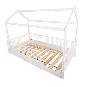 Cama casa Montessori de madera