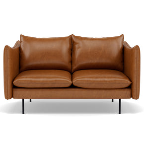 love seat de piel café