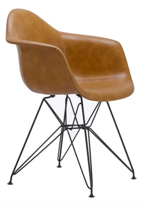 Silla Eames con descansabrazos en piel
