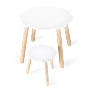Banquito infantil con mesa en forma de nube