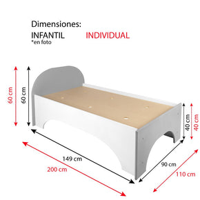 Cama moderna infantil modelo elíptica